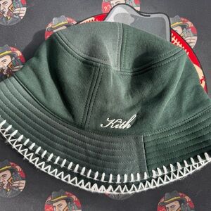 Kith Green Zigzag Stitch Bucket Hat